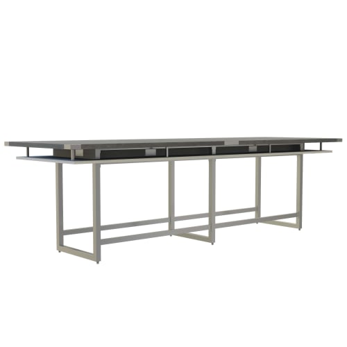 Mirella Conference Table, Standing Height, 42"Hx144"Wx47.25"L, Stone Gray